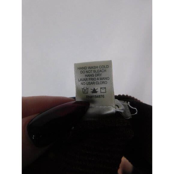 Bozzolo Brown Ribbed Crop Top Square Neck Short Sleeve M/L - Picture 10 of 10